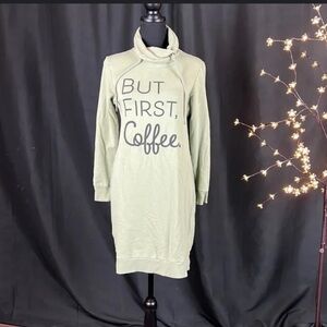 Green 'But First, Coffee' Women's Top